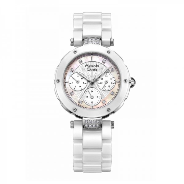 Alexandre Christie AC 2439 Silver White Ceramic BFBSSSL